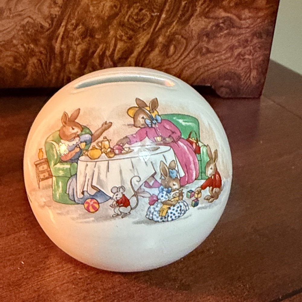Charming White Ceramic Bunny Bank